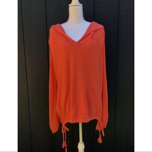 Free People Coral Long Sleeve Hoodie size Medium